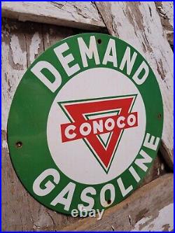 Vintage Conoco Porcelain Sign Gas Station Motor Oil Service Garage Lube Route 66