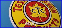 Vintage Ctc Tested Gasoline Porcelain Gas Motor Oil Service Station Pump Sign Vintage Ctc Tested Gasoline Porcelain Gas Motor Oil Service Station Pump Sign