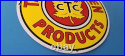 Vintage Ctc Tested Gasoline Porcelain Gas Motor Oil Service Station Pump Sign Vintage Ctc Tested Gasoline Porcelain Gas Motor Oil Service Station Pump Sign