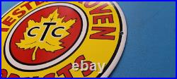 Vintage Ctc Tested Gasoline Porcelain Gas Motor Oil Service Station Pump Sign Vintage Ctc Tested Gasoline Porcelain Gas Motor Oil Service Station Pump Sign