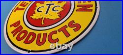 Vintage Ctc Tested Gasoline Porcelain Gas Motor Oil Service Station Pump Sign Vintage Ctc Tested Gasoline Porcelain Gas Motor Oil Service Station Pump Sign