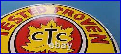 Vintage Ctc Tested Gasoline Porcelain Gas Motor Oil Service Station Pump Sign Vintage Ctc Tested Gasoline Porcelain Gas Motor Oil Service Station Pump Sign