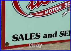 Vintage Cushman Motor Scooter Porcelain Sign Gas Station Motor Oil