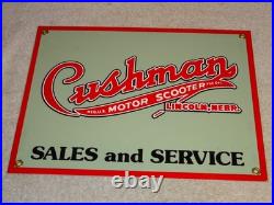 Vintage Cushman Motor Scooter Sales Service 1' Porcelain Metal Gasoline Oil Sign