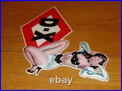 Vintage D-x Motor Oil Gorgeous Woman! 13 Metal Die-cut DX Texaco Gasoline Sign