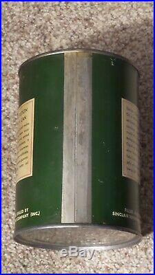 Vintage DINO Sinclair Opaline Motor Oil One Quart Metal Oil Can Gas Sign MINTY