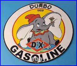 Vintage DX Diamond Motor Oil Sign Dumbo Gasoline Outboard Pump Porcelain Sign