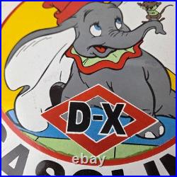 Vintage DX Diamond Motor Oil Sign Dumbo Gasoline Outboard Pump Porcelain Sign