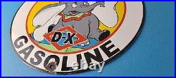 Vintage DX Diamond Motor Oil Sign Dumbo Gasoline Outboard Pump Porcelain Sign