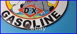 Vintage DX Diamond Motor Oil Sign Dumbo Gasoline Outboard Pump Porcelain Sign