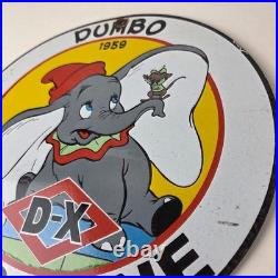 Vintage DX Diamond Motor Oil Sign Dumbo Gasoline Outboard Pump Porcelain Sign