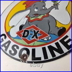 Vintage DX Diamond Motor Oil Sign Dumbo Gasoline Outboard Pump Porcelain Sign