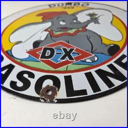 Vintage DX Diamond Motor Oil Sign Dumbo Gasoline Outboard Pump Porcelain Sign