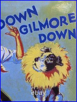 Vintage Dated 1946 Gilmore Gasoline Motor Oil Porcelain Enamel Gas Sign 12 X 8