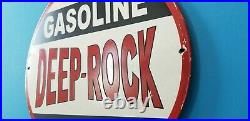 Vintage Deep Rock Porcelain Gas Motor Oil Service Station Pump Lubester Sign
