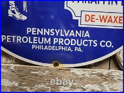 Vintage Defender Motor Oil Porcelain Sign 30 Big Pennsylvania Petroleum Company