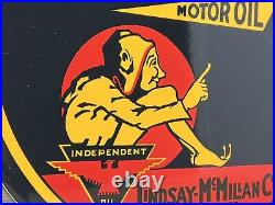 Vintage Delco Motor Oil Porcelain Sign General Motors Independent Gas Station