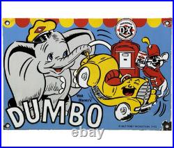 Vintage Diamond D-x Dumbo Porcelain Sign Motor Oil Gas Station Gasoline Service