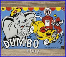 Vintage Diamond D-x Dumbo Porcelain Sign Motor Oil Gas Station Gasoline Service