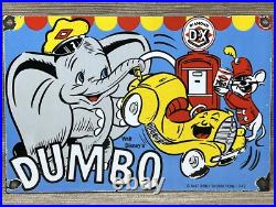Vintage Diamond D-x Dumbo Porcelain Sign Motor Oil Gas Station Gasoline Service