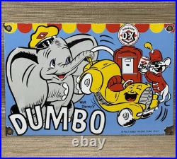 Vintage Diamond D-x Dumbo Porcelain Sign Motor Oil Gas Station Gasoline Service