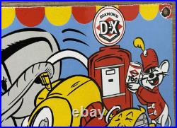 Vintage Diamond D-x Dumbo Porcelain Sign Motor Oil Gas Station Gasoline Service