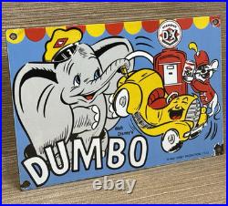 Vintage Diamond D-x Dumbo Porcelain Sign Motor Oil Gas Station Gasoline Service