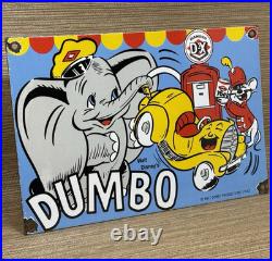 Vintage Diamond D-x Dumbo Porcelain Sign Motor Oil Gas Station Gasoline Service
