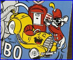 Vintage Diamond D-x Dumbo Porcelain Sign Motor Oil Gas Station Gasoline Service