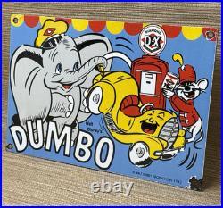 Vintage Diamond D-x Dumbo Porcelain Sign Motor Oil Gas Station Gasoline Service