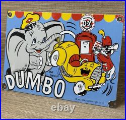 Vintage Diamond D-x Dumbo Porcelain Sign Motor Oil Gas Station Gasoline Service