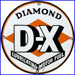 Vintage Diamond D-x Gasoline Porcelain Sign Motor Oil Gas Station Service
