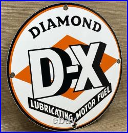 Vintage Diamond D-x Gasoline Porcelain Sign Motor Oil Gas Station Service