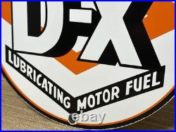 Vintage Diamond D-x Gasoline Porcelain Sign Motor Oil Gas Station Service