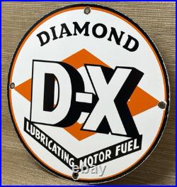 Vintage Diamond D-x Gasoline Porcelain Sign Motor Oil Gas Station Service