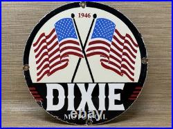 Vintage Dixie Motor Oil Porcelain Sign Gasoline Gas Station Pump Plate USA