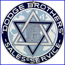 Vintage Dodge Brothers Porcelain Sign Gas Station Pump Plate Motor Oil Gasoline