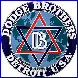 Vintage Dodge Brothers Porcelain Sign Gas Station Pump Plate Motor Oil Gasoline