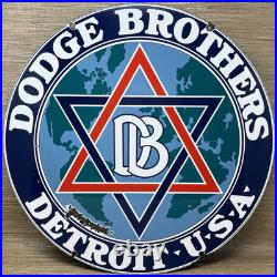 Vintage Dodge Brothers Porcelain Sign Gas Station Pump Plate Motor Oil Gasoline