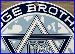 Vintage Dodge Brothers Porcelain Sign Gas Station Pump Plate Motor Oil Gasoline