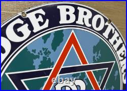 Vintage Dodge Brothers Porcelain Sign Gas Station Pump Plate Motor Oil Gasoline