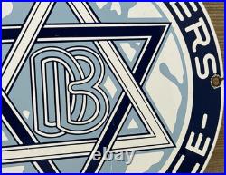 Vintage Dodge Brothers Porcelain Sign Gas Station Pump Plate Motor Oil Gasoline