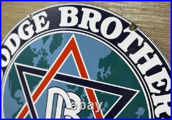 Vintage Dodge Brothers Porcelain Sign Gas Station Pump Plate Motor Oil Gasoline