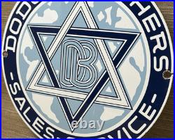 Vintage Dodge Brothers Porcelain Sign Gas Station Pump Plate Motor Oil Gasoline