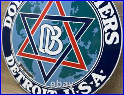 Vintage Dodge Brothers Porcelain Sign Gas Station Pump Plate Motor Oil Gasoline