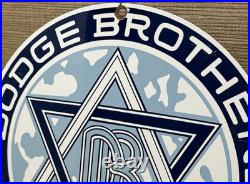 Vintage Dodge Brothers Porcelain Sign Gas Station Pump Plate Motor Oil Gasoline