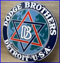 Vintage Dodge Brothers Porcelain Sign Gas Station Pump Plate Motor Oil Gasoline