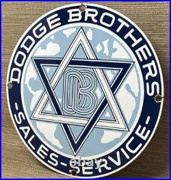 Vintage Dodge Brothers Porcelain Sign Gas Station Pump Plate Motor Oil Gasoline