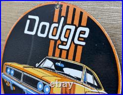 Vintage Dodge Charger Porcelain Sign Dealership Pump Plate Motor Oil Gasoline Vintage Dodge Charger Porcelain Sign Dealership Pump Plate Motor Oil Gasoline