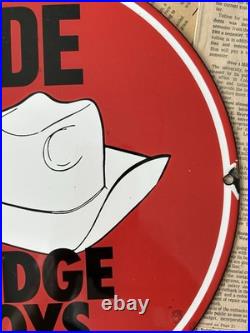 Vintage Dodge Motor Vehicles Gas Oil Auto Shop 12 Inch Porcelain Enamel Sign